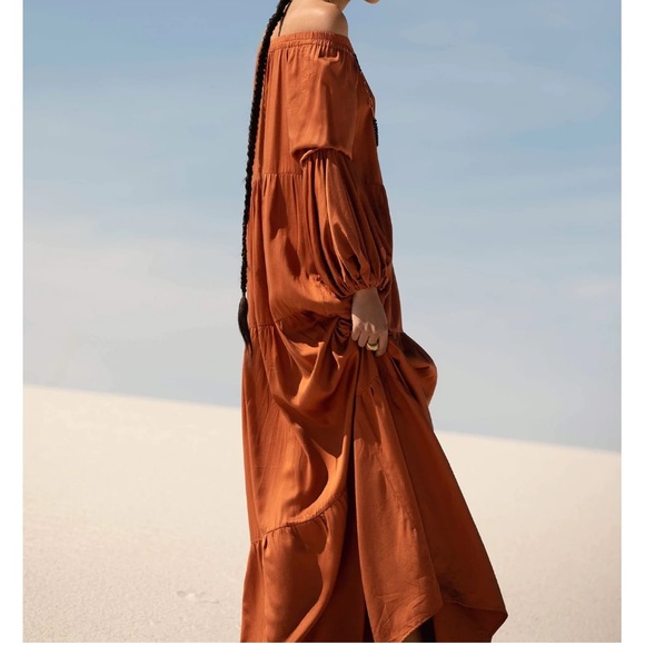 DIARRABLU Sustainable Kudi Maxi Dress - Solid Rust - Picture 3 of 9